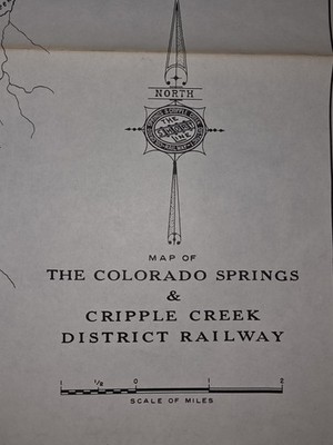 Original 1905 Karte der Eisenbahnen des Cripple Creek District E. J. Haley