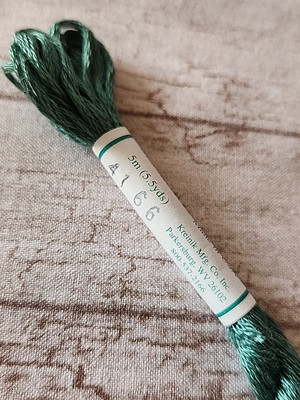 Kreinik Silk Mori 5m 4166 Dark Victorian Green Silk Skein