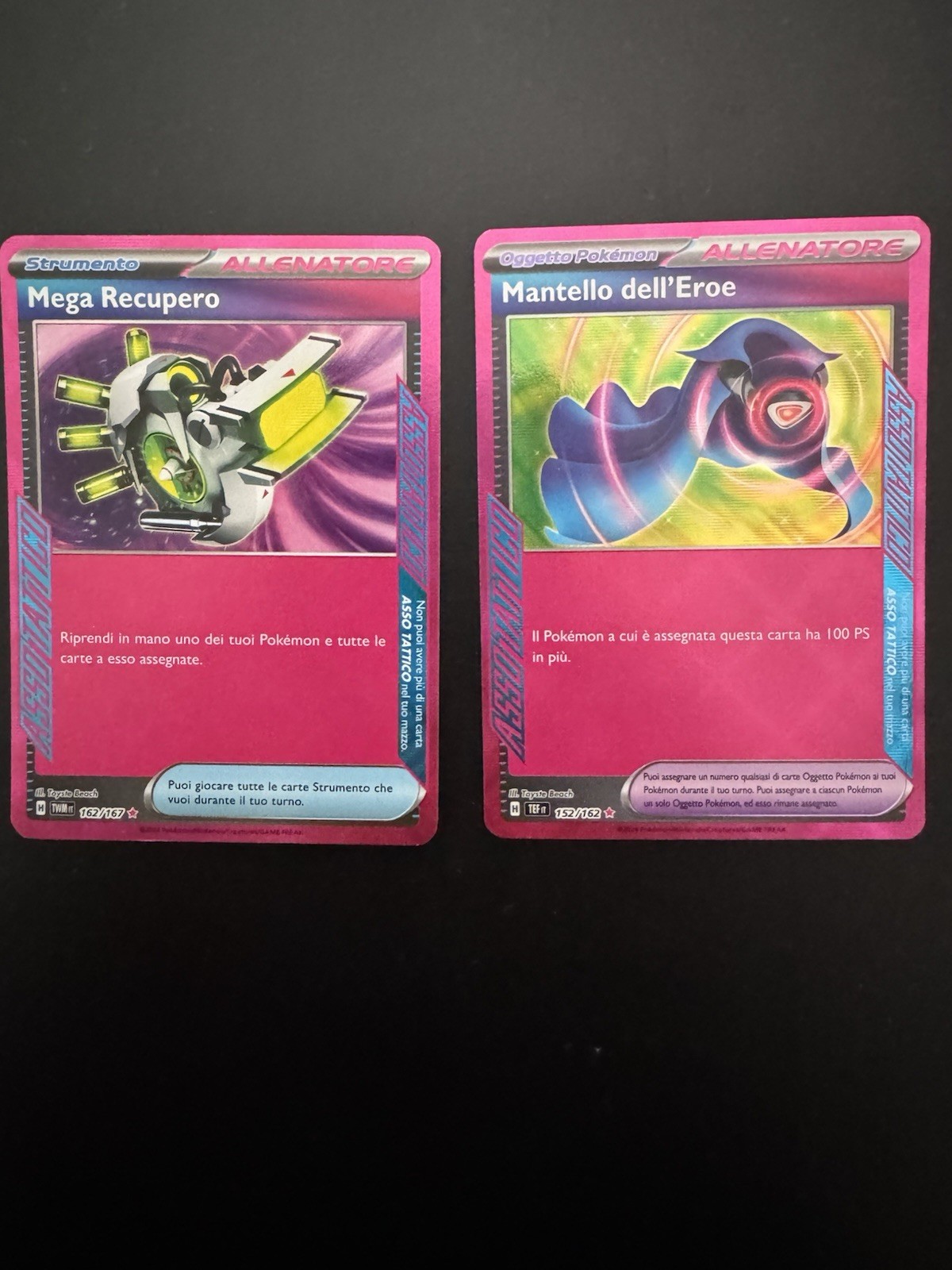 Pokémon TCG Lotto 2 carte Allenatore  ITA Mega Recupero/Mantello dell’eroe