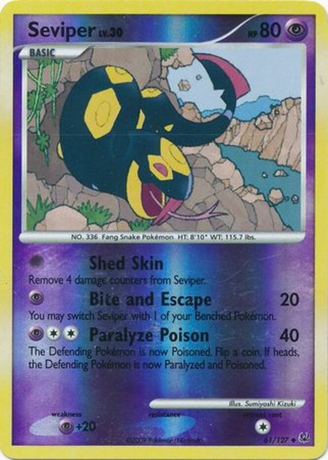 1x Seviper - 61/127 - Uncommon - Reverse Holo Lightly Played Pokemon Platinum