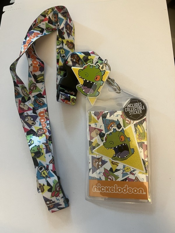 Rugrats Reptar ID Lanyard Badge Holder With Collectible Sticker NEW OLD STOCK