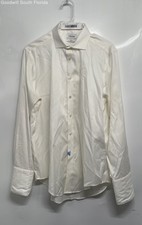 Calvin Klein Mens White Slim-Fit Performance Non-Iron Dress Shirt Sz 15.5 32/33