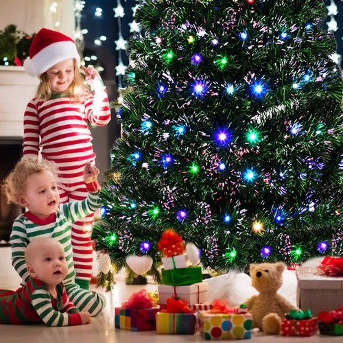 Pre Lit Fiber Optic Christmas Tree Artificial Xmas Tree Holiday Decor 4/5/6/7FT - Picture 11 of 17
