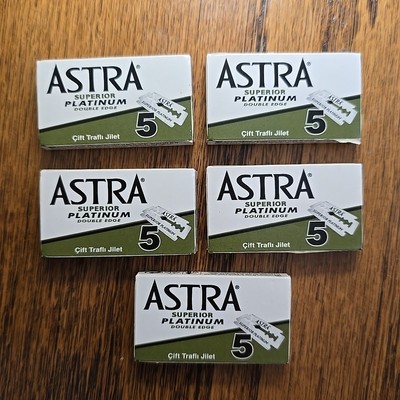 New Astra Superior Platinum Set Of 5, 5 Pack Double Edge Blades