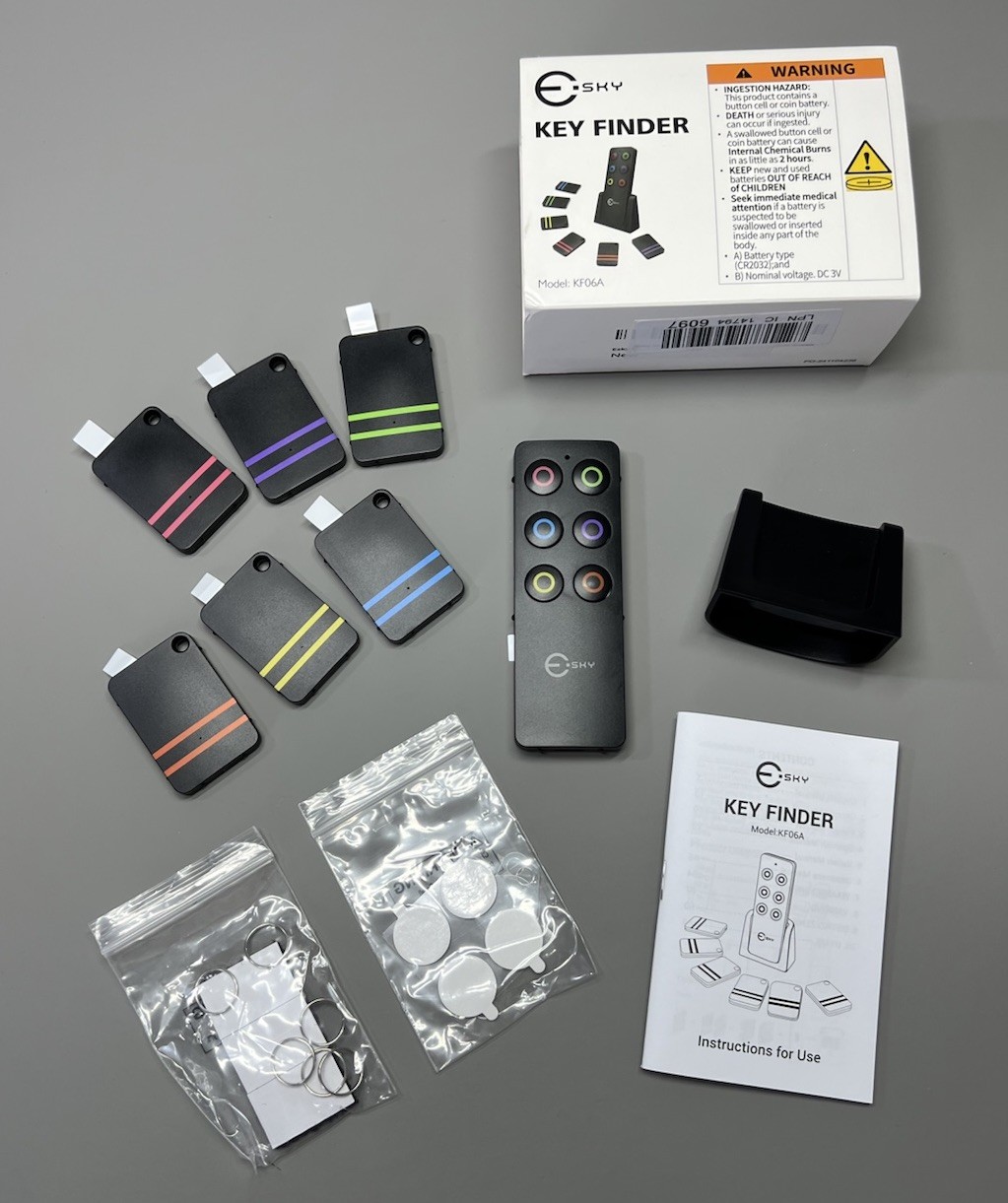 Key Finder Fob Item Tracker Remote Wallet Locator Compact With 6 Receivers Easy