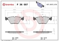 Brembo P 36 007 Bremsbelagsatz, Scheibenbremse For Daimler Jaguar