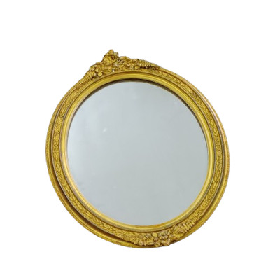 Vintage Gold Gips Spiegel Barock Antik Stil Rokoko oval verziert vergoldet