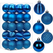 30PCS 2" Christmas Ball Ornaments Shatterproof Blue 2"/30pcs,