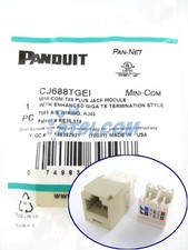 GENUINE Panduit CJ688TGEI Cat6 Mini-Com Jack Module, Ivory STSI