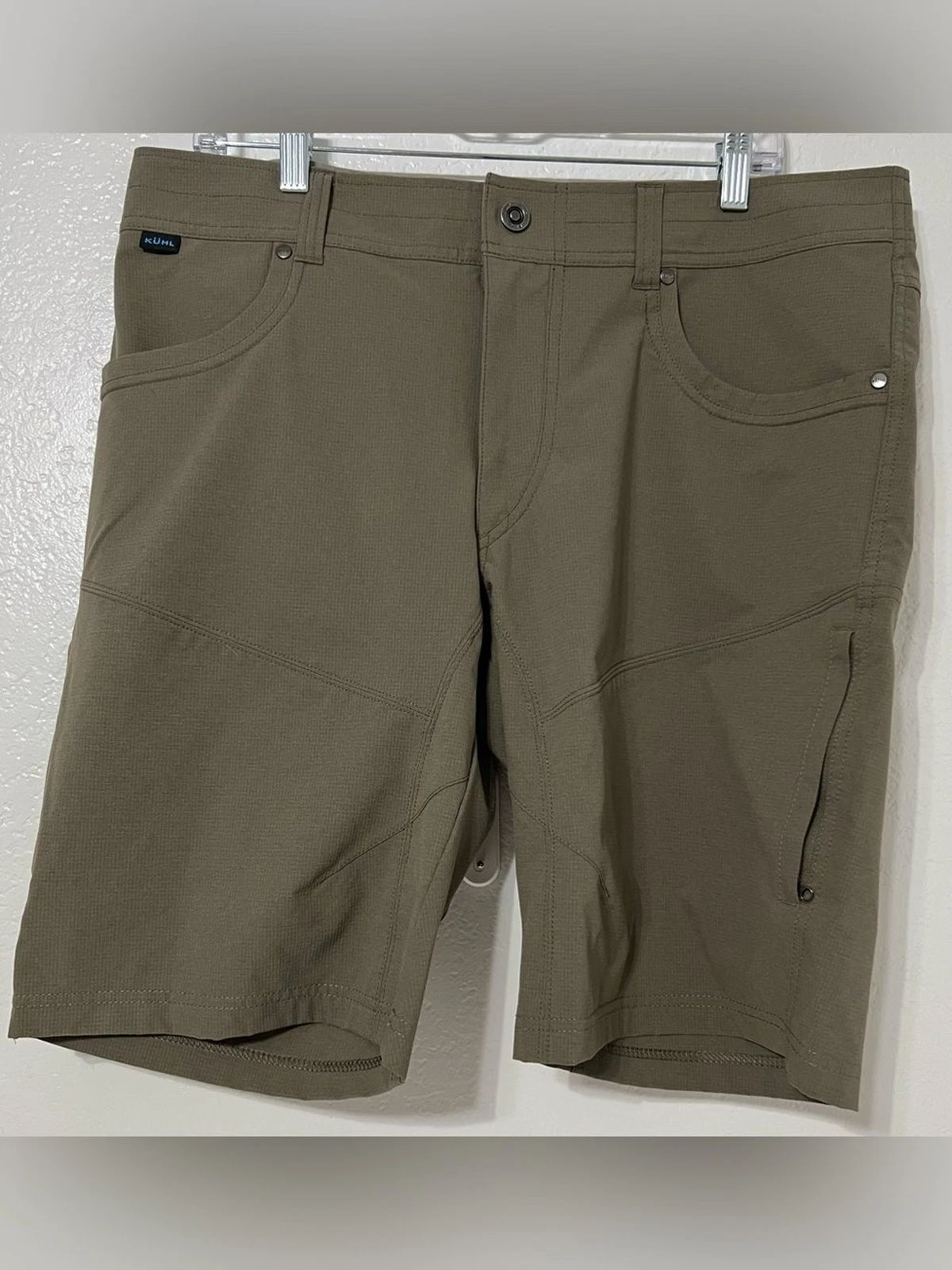 KÜHL Men’s Hiking Trail Shorts Khaki Performance Outdoor Utility Cargo Stretch