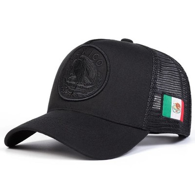 Mexico Trucker Hat Cap Mesh Baseball Mexican Flag Embroidered Patch Mesh Dad Cap