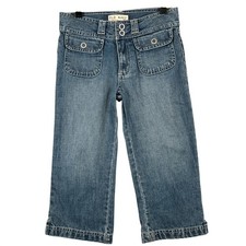 Old Navy Girls 12 Old Navy Wide Leg Denim Jeans Front Patch Pockets Blue Casual