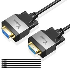Straight Through DB9 RS232 Serial Cable 15 FT,Male to Female DB 9 Pin Extension