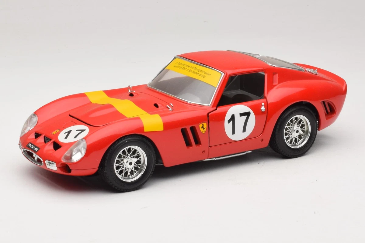 Miniature Burago Ferrari 250 GTO 1962 #19 Rouge – Échelle 1/18, Made In Italy