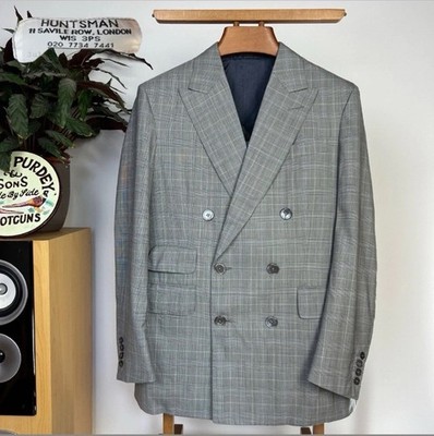 Huntsman of Savile Row (38R) Bespoke 2019 Lightweight Tweed Grey 2 Piece Suit