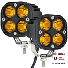 2-Pack 40W 3Inch LED Pod Light - Bright Off-Road Driving Yellow/Amber Spot Beam
