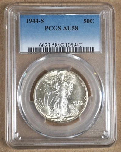 1944-S WALKING LIBERTY HALF DOLLAR PCGS AU58 105947