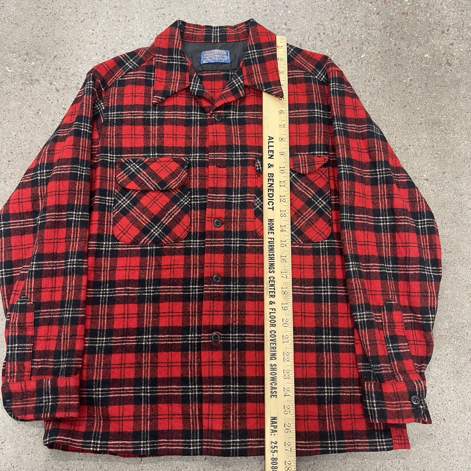 Vintage Pendleton Plaid Wool Loop Collar Board Sh… - image 4