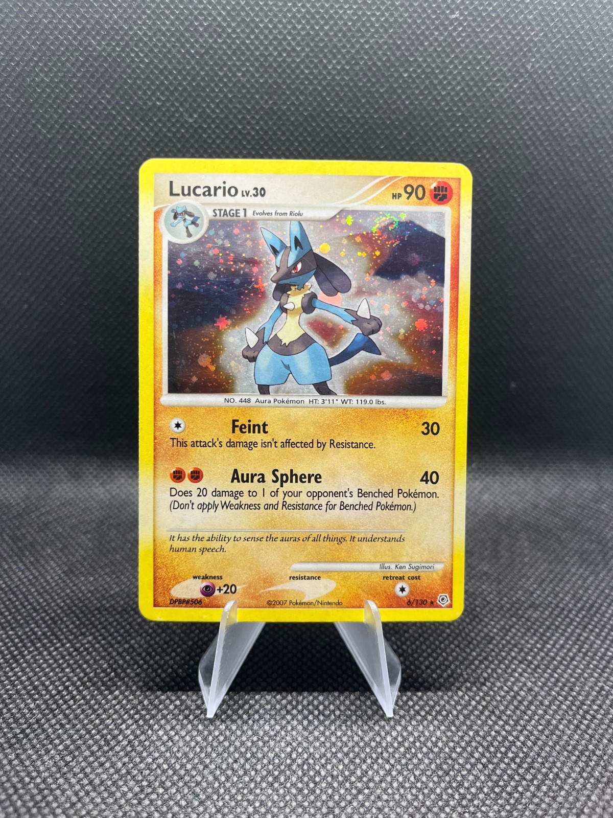 Lucario 6/130 Holo Rare Diamond and Pearl Pokémon Card 2007 NM