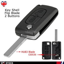 For Peugeot 207 307 308 & 407 2 Button Flip Car Remote Key Fob Case CE0536 HU83