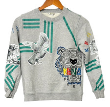 Kenzo Boys Crazy Jungle Sweatshirt Crew Neck Embroidered Long Sleeve Size 12A