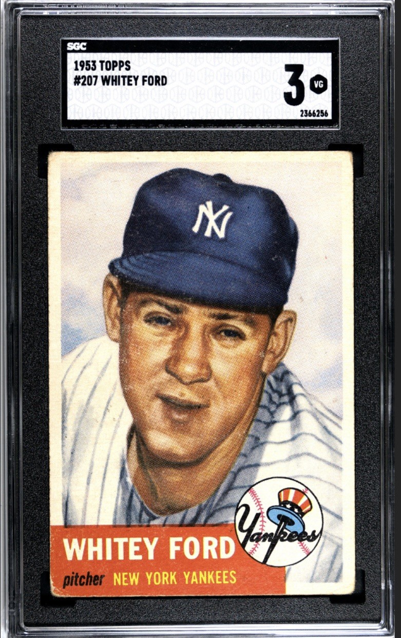 1953 Topps Baseball Whitey Ford #207 New York Yankees HOF SGC 3