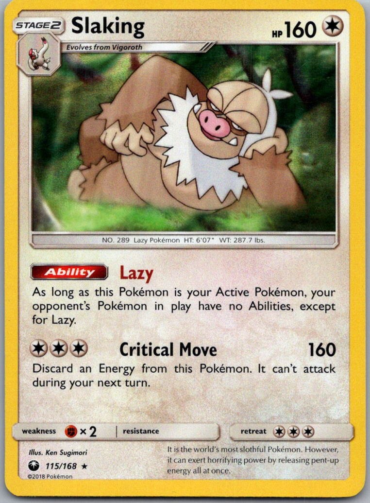Slaking 115/168 Celestial Storm Rare Holo Pokemon