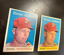 1958 Topps #230-Richie Ashburn *RARE WHITE SHADING VARIATION* (Read description)