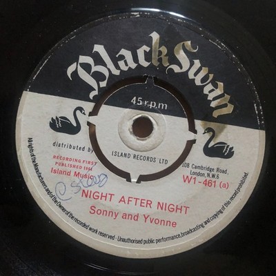 Sonny & Yvonne Night After Night 1964 Uk Black Swan Vinyl 7'' 45 W1-461 Reggae
