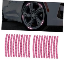 20PCS Reflective Car Wheel Decorative Stripe Sticker, Car Warm Neon Pink