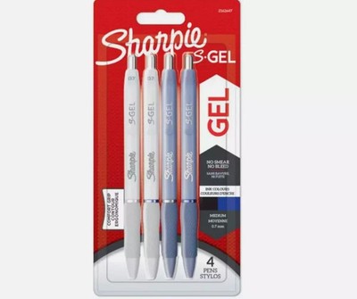 Sharpie S Gel Packung mit 4 Stiften 2 schwarze & 2 blaue Tinten mittel 0,7 mm schneller Versand