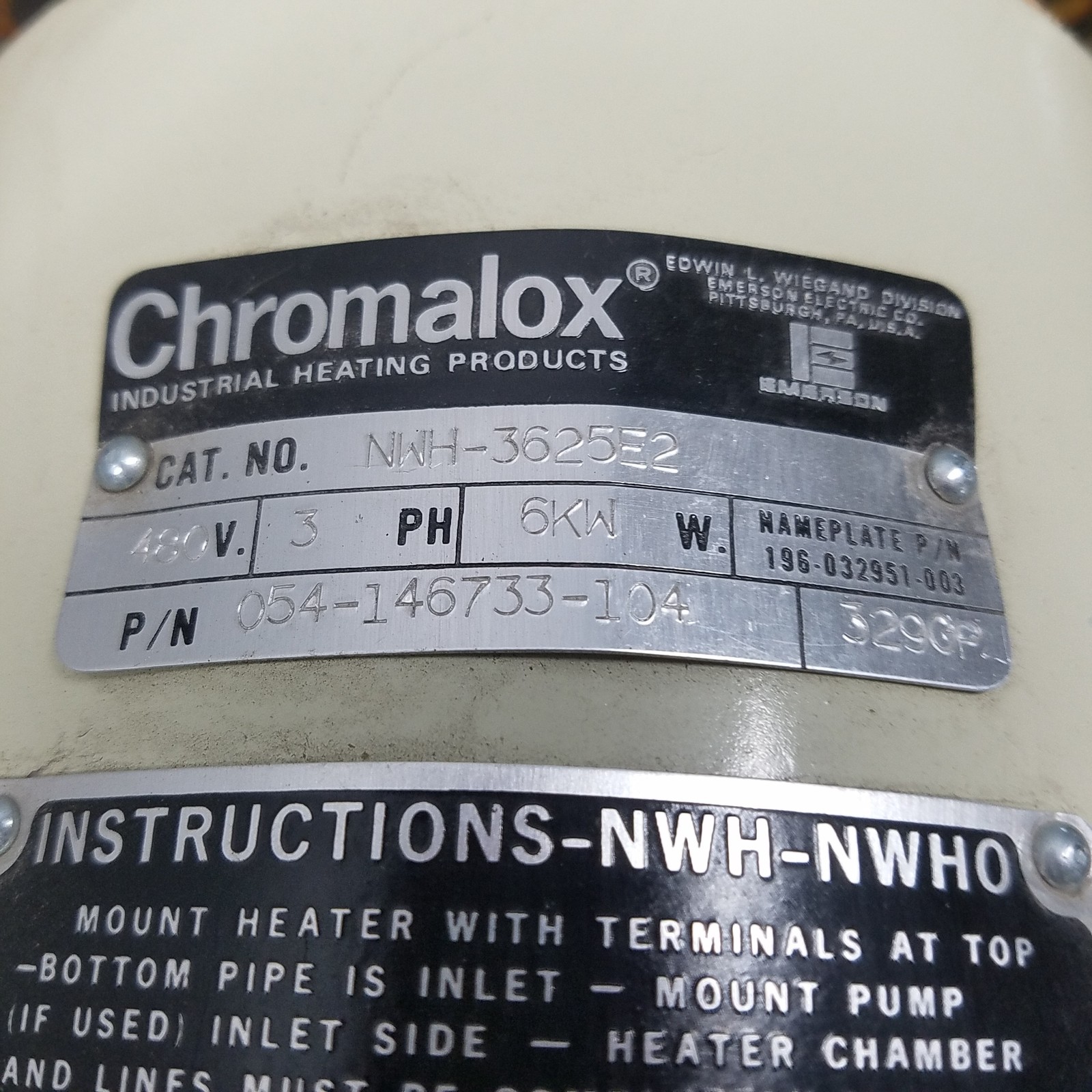 Chromalox NWH-3625E2 NWH Series Water Heater With AR-215LT Thermostat - USED