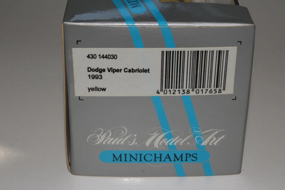 Minichamps 1993 Dodge Viper, 1/43 Scale Boxed - Image 4 of 4