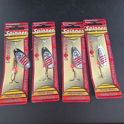 Robinson Spinners #4 12g appx 7/16oz.  ''Compare To'' Mepps And Blue Fox Lot of  4