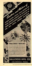 1942 SHALLCROSS MFG CO. /  ELECTRICAL SWITCHES PRINT ADVERT, COLLINGDALE, PENNA.