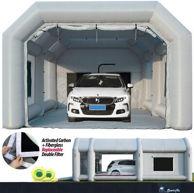26x13x10FT Inflatable Spray Booth Paint Tent Mobile Portable Car Workstation