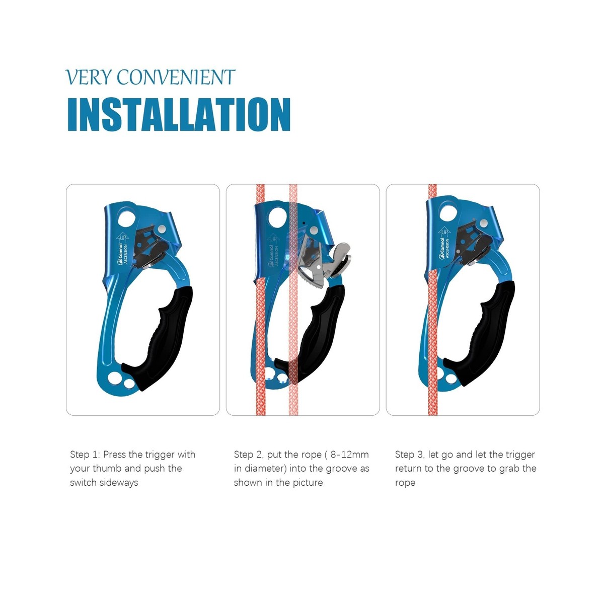 Tree Climbing Equipment GM CLIMBING Hand Ascender - CE & UIAA Certified ...