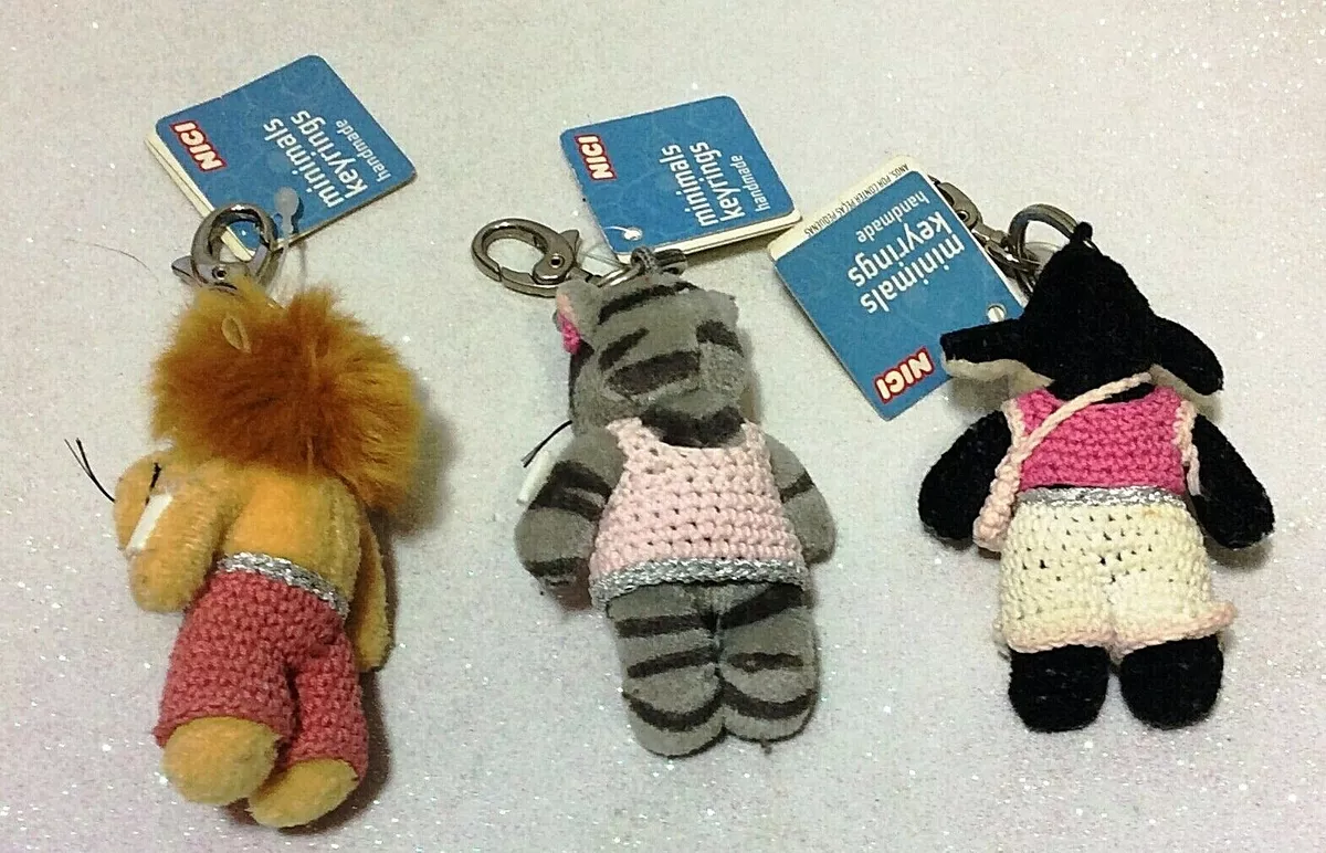 NICI MINIMALS PLUSH KEYCHAIN LION SHEEP CAT COW