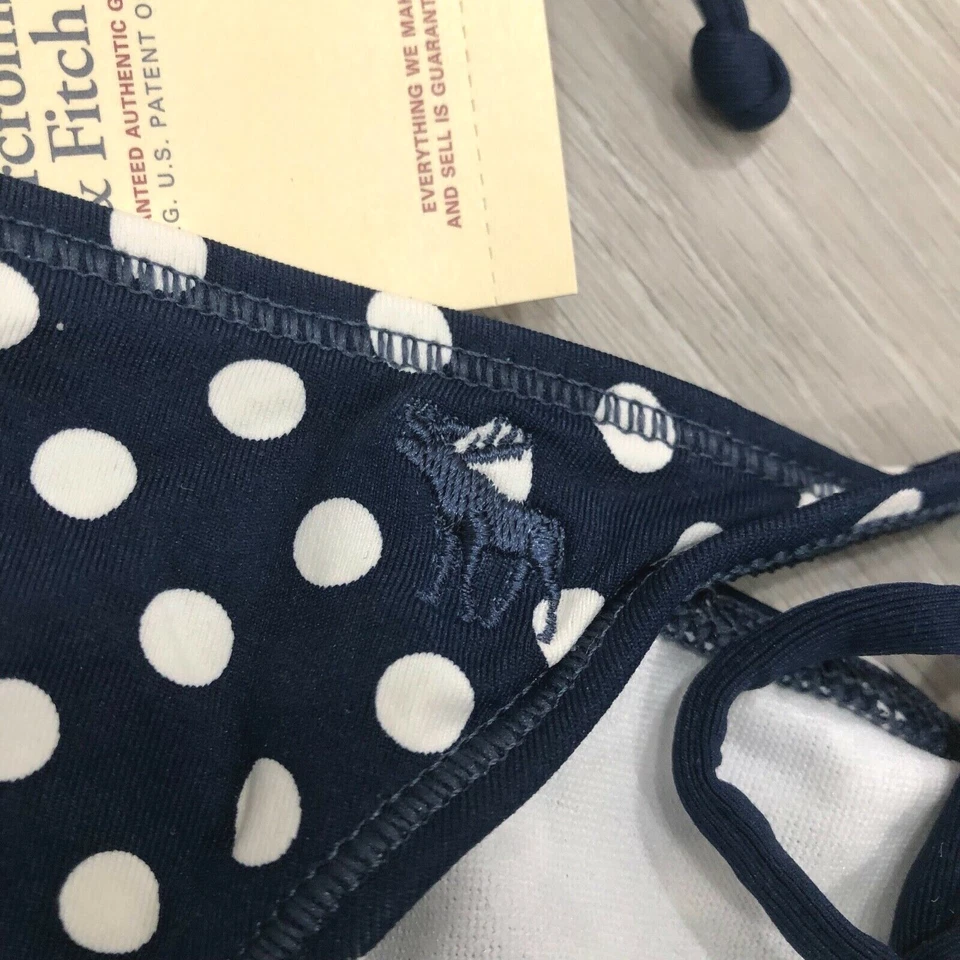 NUEVO LOTE 2 Pantalones de bikini Abercromie para mujer Trajes de baño Lados de corbata Lunares Talla S M Foto 4 de 4
