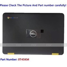 New 0T45KM For Dell Chromebook 11 3110 Non-Touch Rear Lid Top Back Cover Case