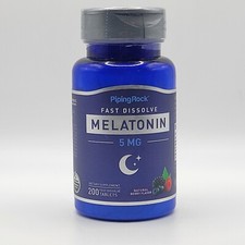 Piping Rock - Melatonin 5mg 200 Fast Dissolve Tablets Natural Berry Flavor