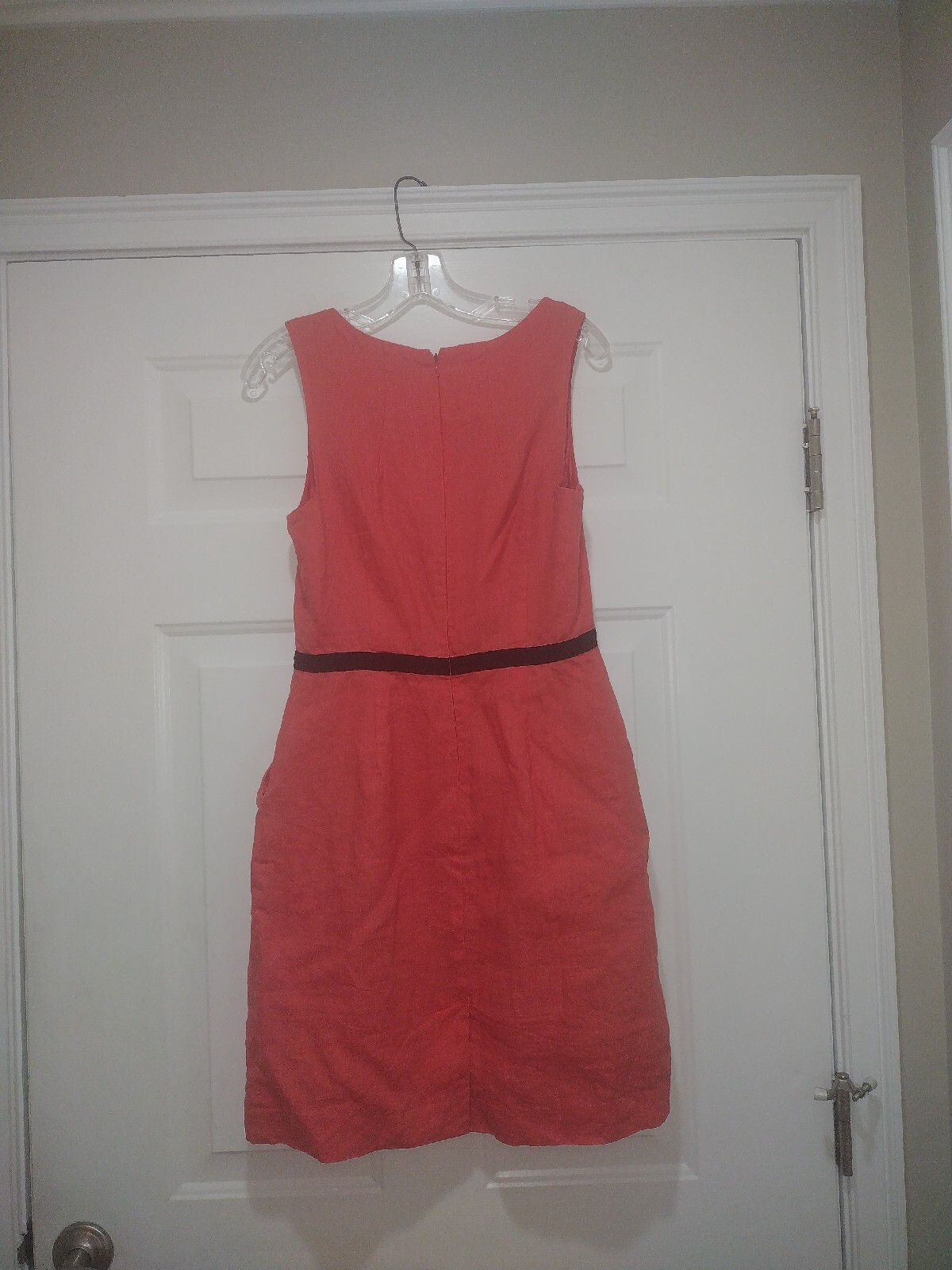 valerie bertinelli Linen Salmon Lined Dress Size 8 Gem