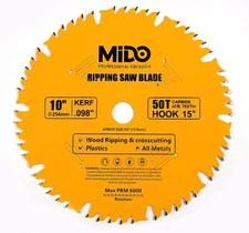 10” 50Tooth Miter Saw Blades Woodcutting 5/8“ Arbor Carbide Ripping Tico Cutting