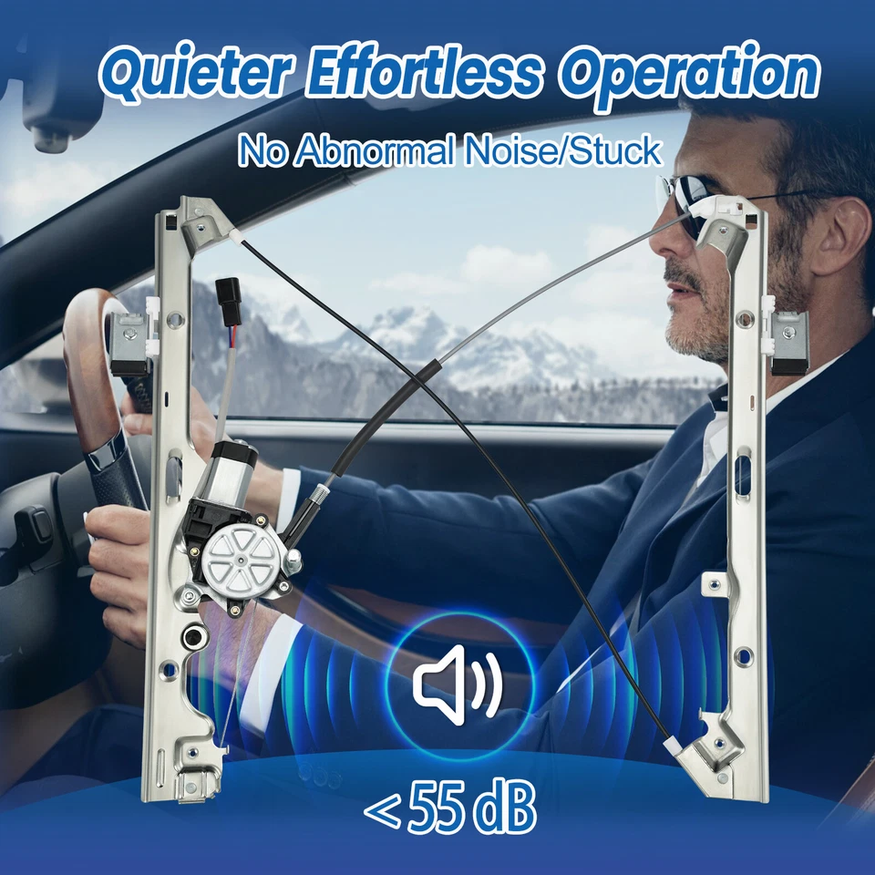 Conjunto de motor regulador de ventana eléctrica delantero izquierdo 741-644 para Chevy GMC Cadillac Foto 4 de 4