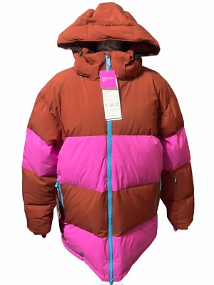 Roxy X Rowley  Puffer Technical Snow Jacket Women s Size Medium Brown Pink NWT