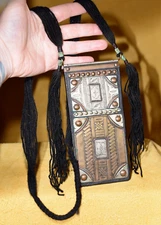 Antique Tuareg Tribe Talisman Mixed Metal Square Amulet Pendant African Necklace