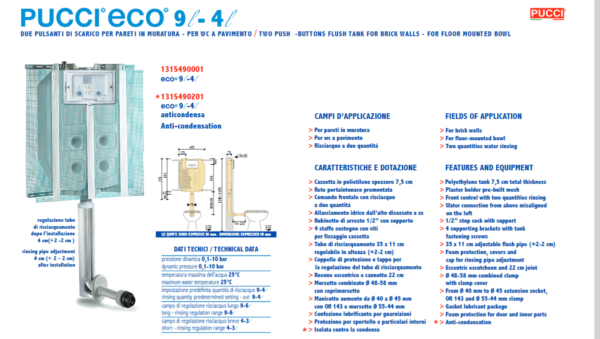 Placca Scarico Cromata Pucci 80130562 - Sottile Cassetta Incasso Eco Per Bagno Moderno