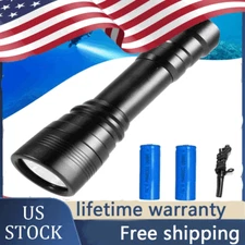 Underwater LED Diving Flashlight 9000lm Waterproof Rechargeable Torch Lamp