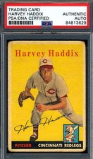 Harvey Haddix PSA DNA Signed 1958 Topps Autographed