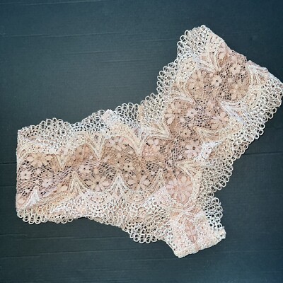 NWT Victoria's Secret S,L PANTY shortie BEIGE lace orange bow BODY by Victoria
